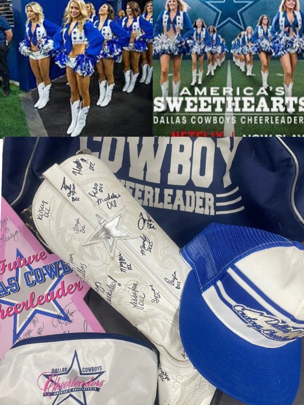 Dallas Cowboys Cheerleader Boot, Hat & Gear Set - Blue & White